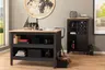 Weinschrank - B ca. 76 cm, Schwarz, Artisan Eiche Nachbildung