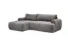 Ecksofa - Longchair links mit 2-Sitzer, Stoff, Steingrau