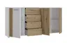 Sideboard FLORISS- Weiß, Eiche Dekor