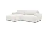 Ecksofa - Longchair links mit 2-Sitzer, Stoff,Offweiss