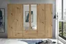 Drehtürenschrank- B ca. 271 cm, Eiche Dekor, Spiegel