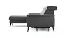 Ecksofa Anna - Longchair links mit 2,5-Sitzer inkl. Relaxfunktion (motorisch), Kopfteil verstellbar, Stoff, Stahl