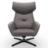 Relaxsessel Helge - Leder, Silber