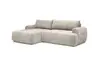 Ecksofa - Longchair links mit 2-Sitzer, Stoff, Beige