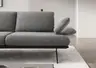 Ecksofa - Longchair links mit 2,5-Sitzer, Rückenlehne/Armlehne verstellbar, Stoff, Grau