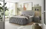 Boxspringbett- Liegefläche ca. 180x200 cm, Stoff, Grau