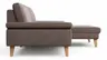Ecksofa Houston - 1,75-Sitzer mit Longchair groß rechts, inkl. Sitztiefenverstellung und Armlehne klappbar, Leder, Dunkelbraun