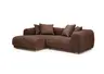Ecksofa - Longchair links mit 2-Sitzer, Stoff, Rost