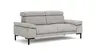 Sofa Hudson - 2,5-Sitzer inkl. Kopfteil verstellbar, Stoff, Hellgrau