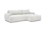 Ecksofa - 2-Sitzer mit Longchair rechts, Stoff, Silbergrau