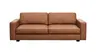 Sofa Aprino 2 - 3,5-Sitzer XL, Dickleder, Cognac, Armlehne Block schmal
