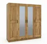Drehtürenschrank- B ca. 202 cm, Eiche, Massiv, Geölt, Spiegel
