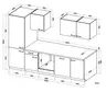Küchenblock- ohne E-Geräte, B ca. 280 cm, Eiche Dekor, Kaschmir, Matt