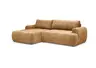 Ecksofa - Longchair links mit 2-Sitzer, Stoff, Goldfarben