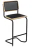 Barhocker - Stoff, Schwarz, Buche natur