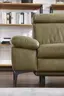 Sofa Felipa - 3-Sitzer inkl. Kopfteil verstellbar, Leder, Olive