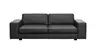 Sofa Aprino 1 - 3,5-Sitzer XL, Dickleder, Schwarz, Armlehne Block breit