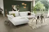 Ecksofa - Longchair links mit Sofa 2-Sitzer, Sitztiefe verstellbar, Stoff, Snow