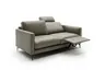 Sofa Cuneo Klassik - 2-Sitzer, Leder, Graubraun, Relaxfunktion, motorisch