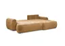 Ecksofa - 2-Sitzer mit Longchair rechts, Stoff, Goldfarben