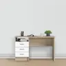 Schreibtisch - LB ca. 120x48 cm, Eiche Struktur Nachbildung, Weiß