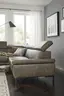 Ecksofa Hudson - Ecke links mit 2,5-Sitzer inkl. Kopfteil/Armlehne verstellbar und Sitzvorzug/Relaxfunktion (motorisch), Leder, Braungrün