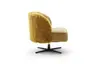Sessel Cuneo - drehbar, Leder Kurkuma, Stoff, Gold