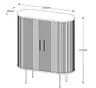 Highboard - B ca. 100 cm, Eiche Furnier, Weiß