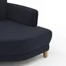 Sofa Stamford - Ecksofa 2-sitzig und Abschlusshocker links mit 3,5-Sitzer, Bogen rechts, Stoff, Dunkelblau