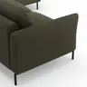 Ecksofa Leona - 3-Sitzer mit Longchair rechts, Stoff, Braungrün