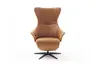 Relaxsessel Follina - Relaxfunktion (motorisch), Leder, Stoff, Cognac