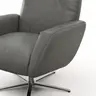 Einzelsessel Terni - Relaxfunktion, Sternfuss, Leder, Grau, 