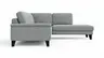 Ecksofa Oviedo - 2,5-Sitzer mit Ecke rechts inkl. Drehsitz, Stoff, Hellgrau