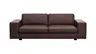 Sofa Aprino 1 - 3,5-Sitzer L, Dickleder, Dunkelbraun, Armlehne Block breit