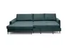 Ecksofa - Longchair links mit 3-Sitzer, Schlaffunktion, Stoff, Azur