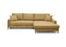 Ecksofa - 3-Sitzer mit Longchair rechts, Schlaffunktion, Stoff, Senfgelb