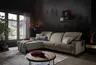 Ecksofa - CALM FLEX 2.0, Longchair links mit 3-Sitzer, Kopfteil verstellbar, Stoff, Braun