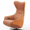 Relaxsessel Follina - Relaxfunktion (motorisch), Leder, Stoff, Cognac
