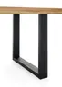 Esstisch - LB ca. 200x100 cm, Wildeiche massiv geölt, Baumkante, Schwarz
