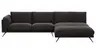 Ecksofa Valdemoro - 2,5-Sitzer mit Longchair rechts inkl. Rückenlehne verstellbar, Stoff, Anthrazit