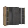 Schwebe-/Drehtürenschrank FAHDA - B. ca. 270 cm, Eiche Artisan Dekor, Betonoptik