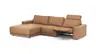 Ecksofa Balok - Longchair groß rechts mit 2,5-Sitzer, inkl. Relaxfunktion (motorisch) und Kopfstütze, Leder, Cognac