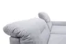 Ecksofa David - Longchair links mit 1,5-Sitzer inkl. Kopfstütze/Armlehne verstellbar, Stoff, Hellgrau