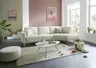 Ecksofa Leona - 2,5-Sitzer mit Ecke rechts inkl. Relaxfunktion motorisch, Stoff, Creme 