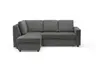 Ecksofa PRO FLEXX - Ecke links, 2-Sitzer inkl. Schlaffunktion und Bettkasten, Stoff, Steingrau