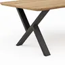 Esstisch Belfast - LB ca. 200x100 cm, Eiche massiv, X-Gestell asymmetrisch