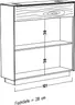 Schuhschrank - mit Beleuchtung, B ca. 107 cm, Anthrazit, Eiche massiv