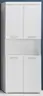 Hochschrank - B ca. 73 cm, Weiß, Weiß Hochglanz