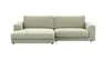 Ecksofa Juni -  Longchair links mit 1,5-Sitzer, Stoff, Lindgrün