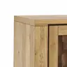Wohnwand Bakersfield - inkl. Beleuchtung, sichtbare Rückwände mit Holzschindeln/Schubladenfront mit Schroppung, Asteiche massiv, geölt